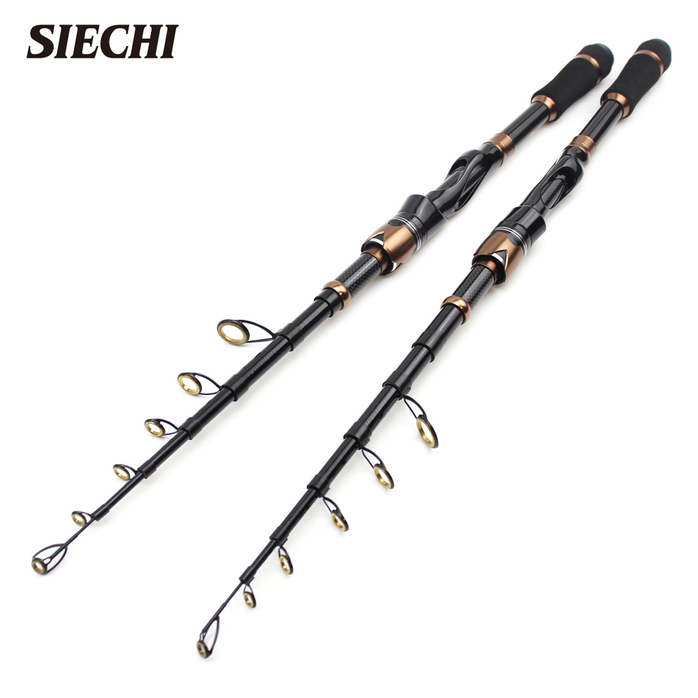 SIECHI Telescopic Spinning Casting Lure Fishing Rod Travel 1.5/1.8/2.1m 30T Carbon Easy To Carry 7-30g Sea Saltwater Pesca