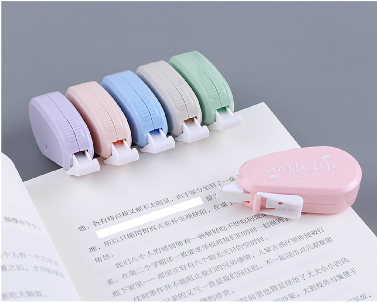 6 Pcs Correction Tape - Sweet & Cute Macaron-Colored, Portable with Smooth Gears, Easy Coverage for Correction