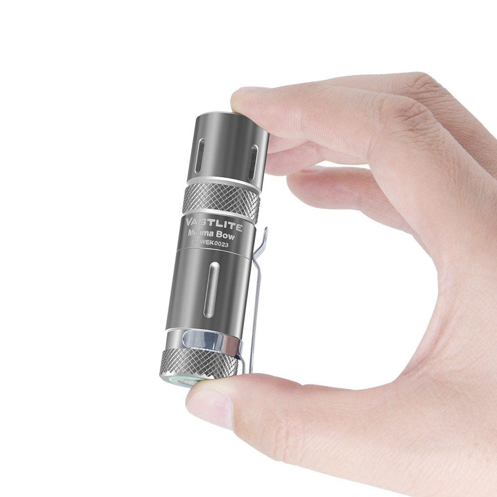 Vastlite Minima Bow Titanium LEP Flashlight 280 Lumens EDC Mini Flashlights with Stainless Steel Clip Light Linterna