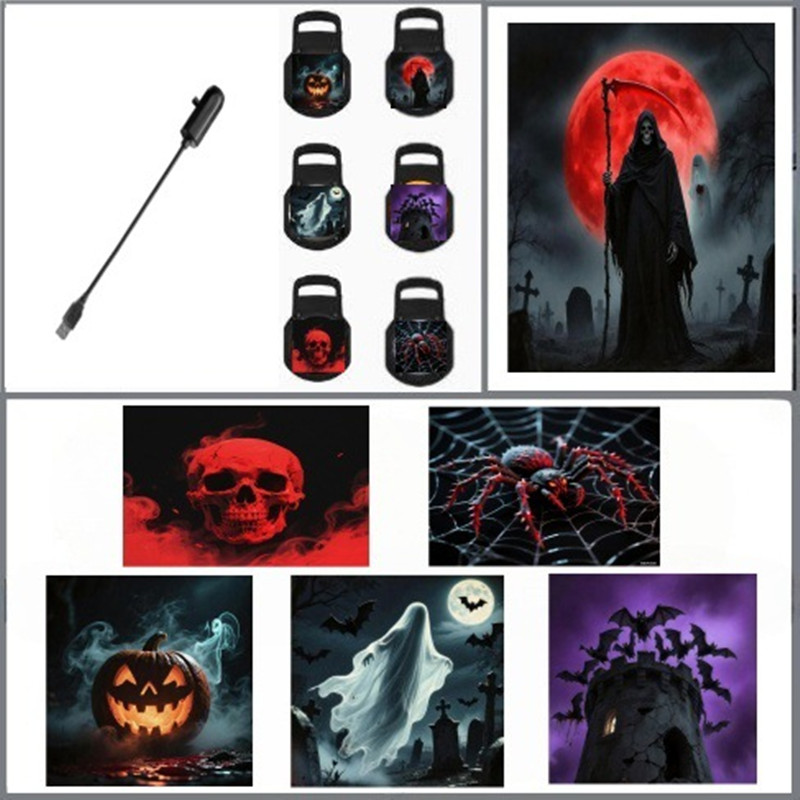 Halloween LED Night Light Projector Light Party Atmosphere Lights USB Starry Moon Project Lights Day Ambient Lighting