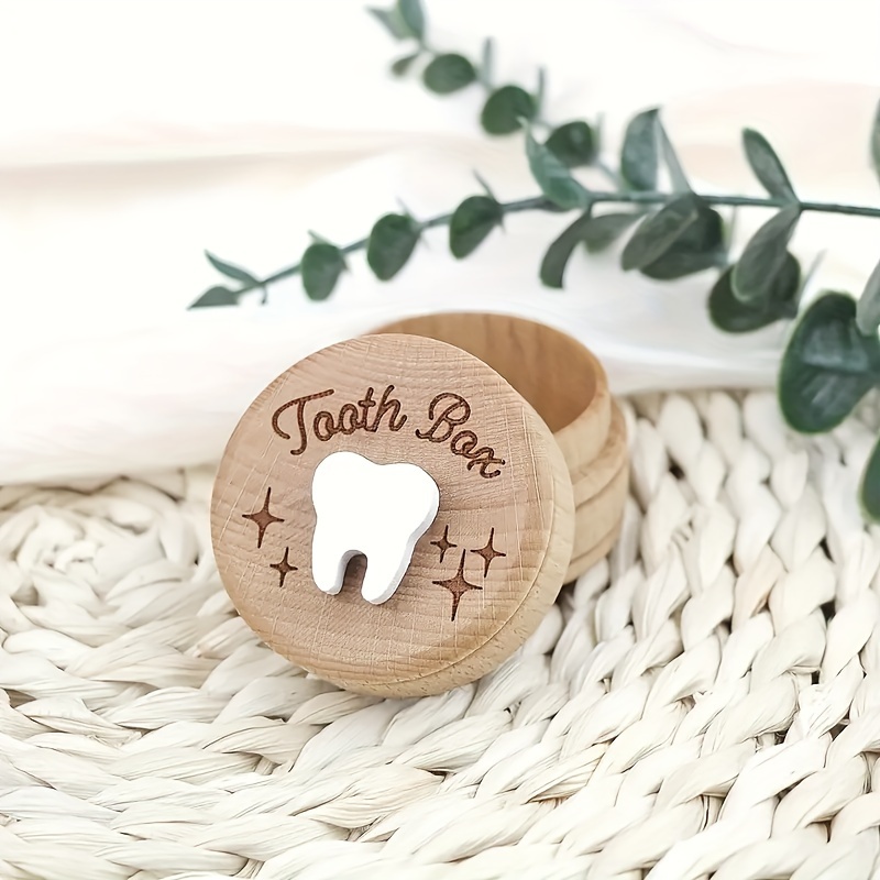 1pc Wooden Tooth Fairy Box - Unfinished Wood Keepsake for Baby Teeth, Hair & Memories, Home Decor & Birthday