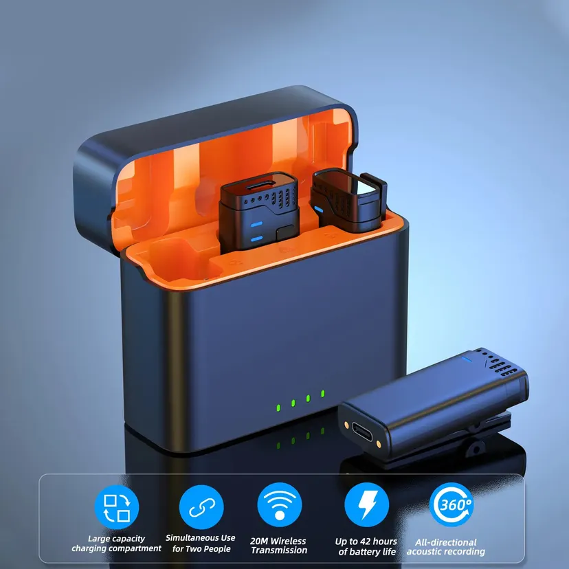 Jmary MW16 Wireless Microphone 2.4G for Mobile and Camera with Charging Case