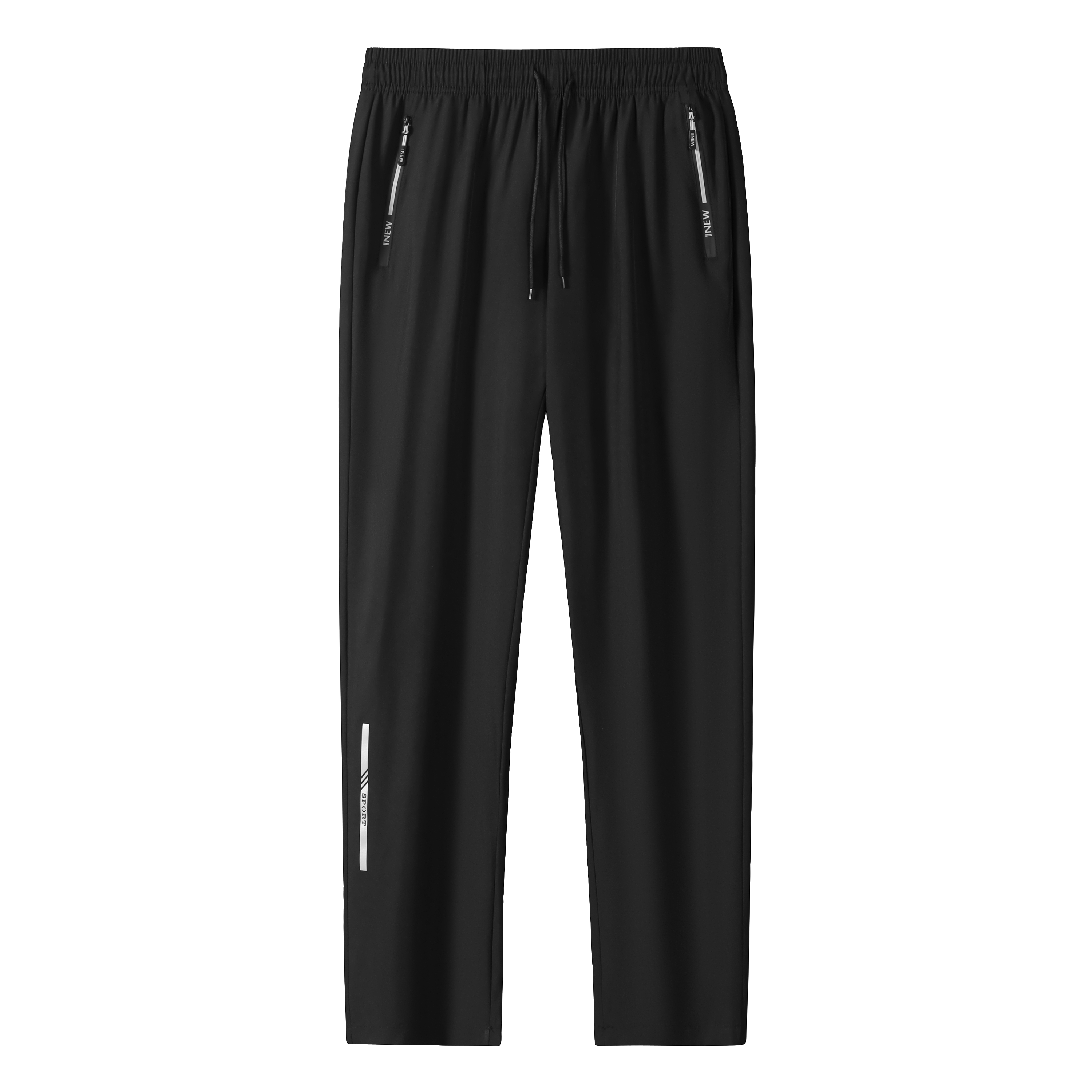2025 new men's spring and summer ice silk thin quick-drying sports and casual trousers loose and larger straight trousers