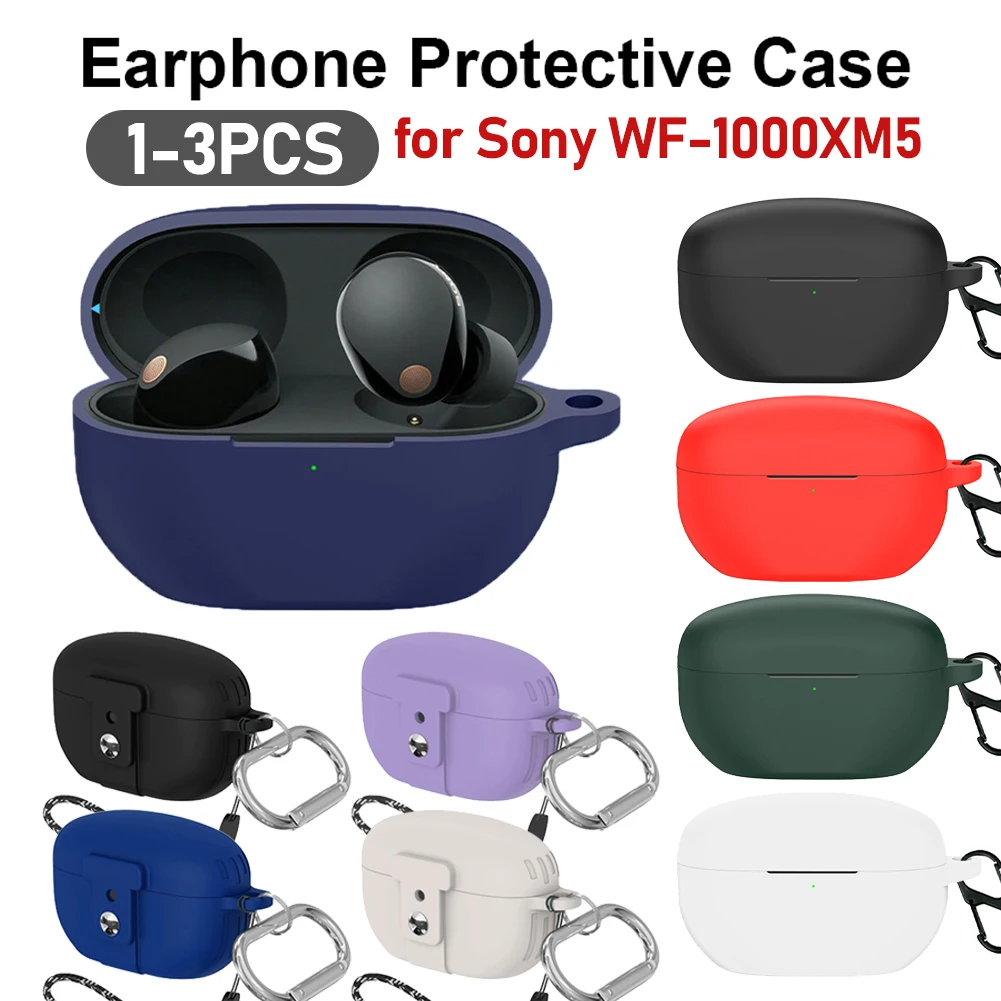 Silicone Headphone Cover For Sony WF-1000XM5 Wireless Earbuds Case Shockproof Bluetooth Earphone Protector Soft Headset Shell