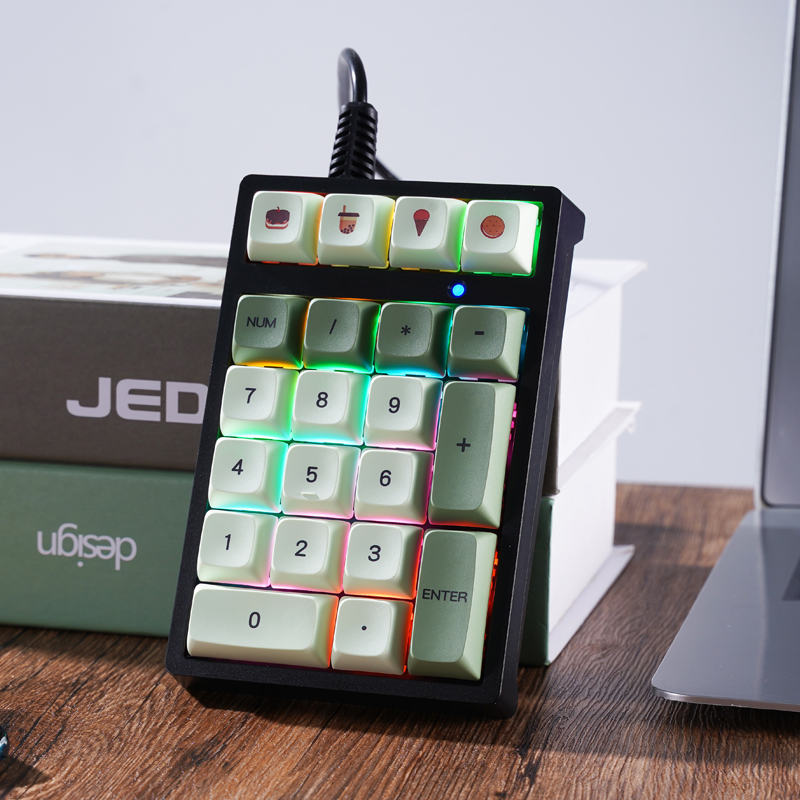 Mini Numric Keypad APAYADO T21 Mechanical Numric Keyboard Wired,Backlight portable for treasury / accounting / finance