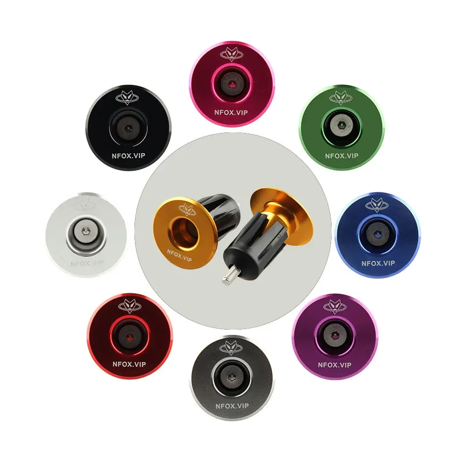 NFOX B045 Mountain Bike Bar End Road Bicycle Scooter Plug Aluminum Alloy CNC Cover Lockable Grips Cycling Handlebar Accessories
