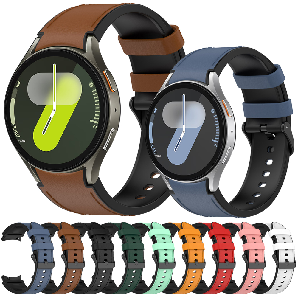 No Gaps Bands For Samsung Galaxy Watch 7/ 7 LTE 44mm Watch6 4 5Pro 45mm 44mm 40mm Strap Official Soft Leather Silicone Bracelet