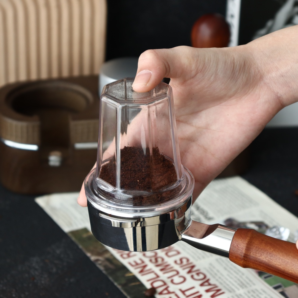 1pc 51mm/58mm Dosing Cup for Espresso Machine - Transparent to visualize the coffee grind quality,Coffee Bean Measuring Cup