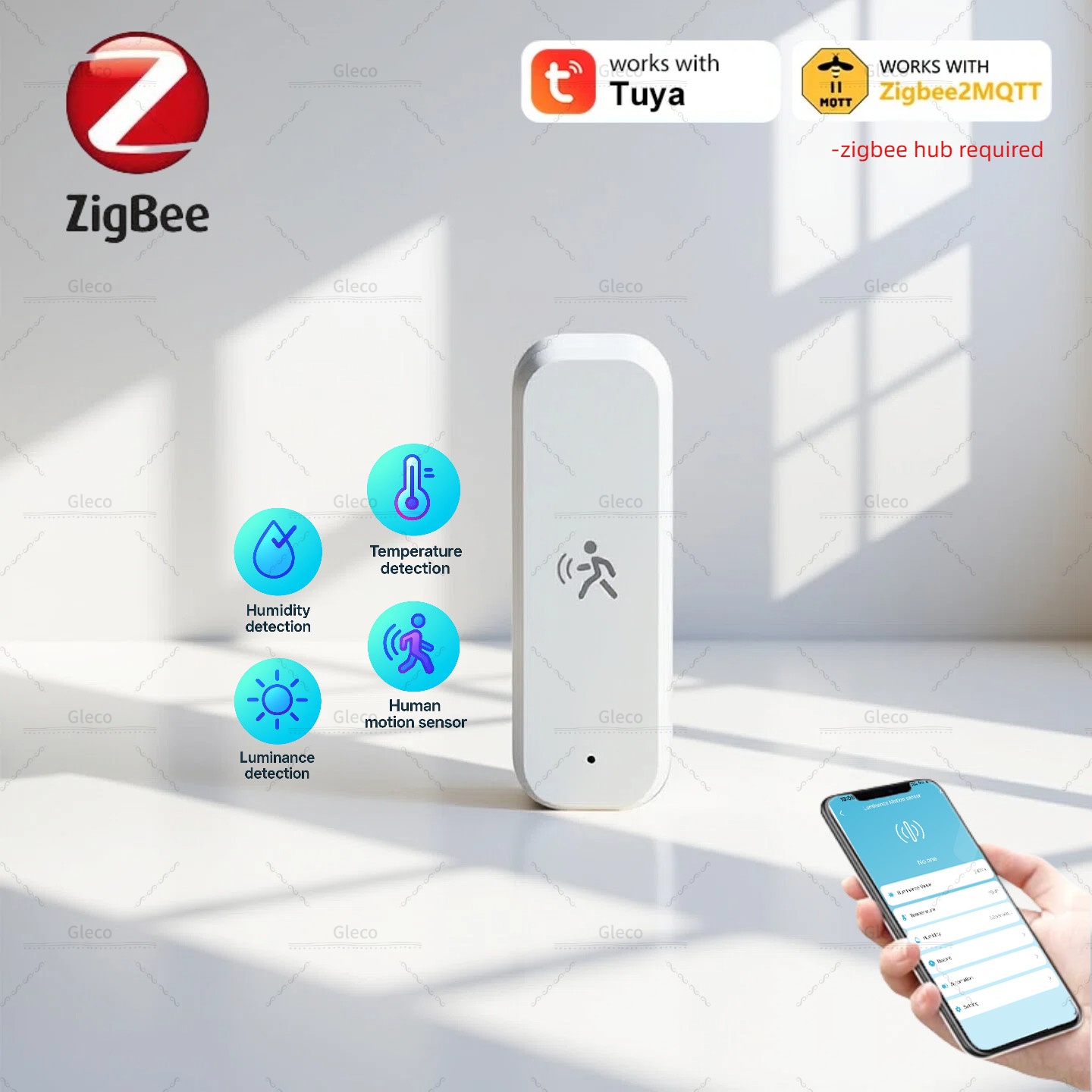 Zigbee Human Pir Motion Sensor Option Light/Temp/Humidity Detection 5 Types Available for Tuya Smart Life/MQTT Home Automation