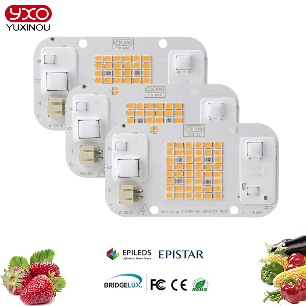 50W DIY Hydroponic LED Grow Light DOB Dimmable 660nm for Indoor Plant Nursery Flower LM283B COB Chip 220V AC