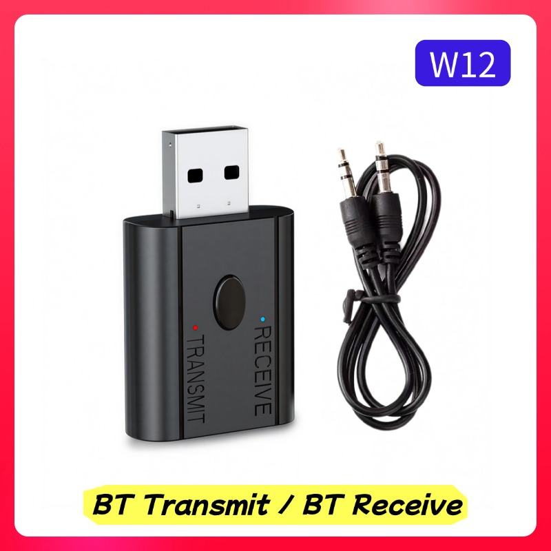 2-in-1 USB Bluetooth 5.3 Adapter Receiver Transmitter Stereo Audio Dongle 3.5mm AUX for PC Desktop Headphones