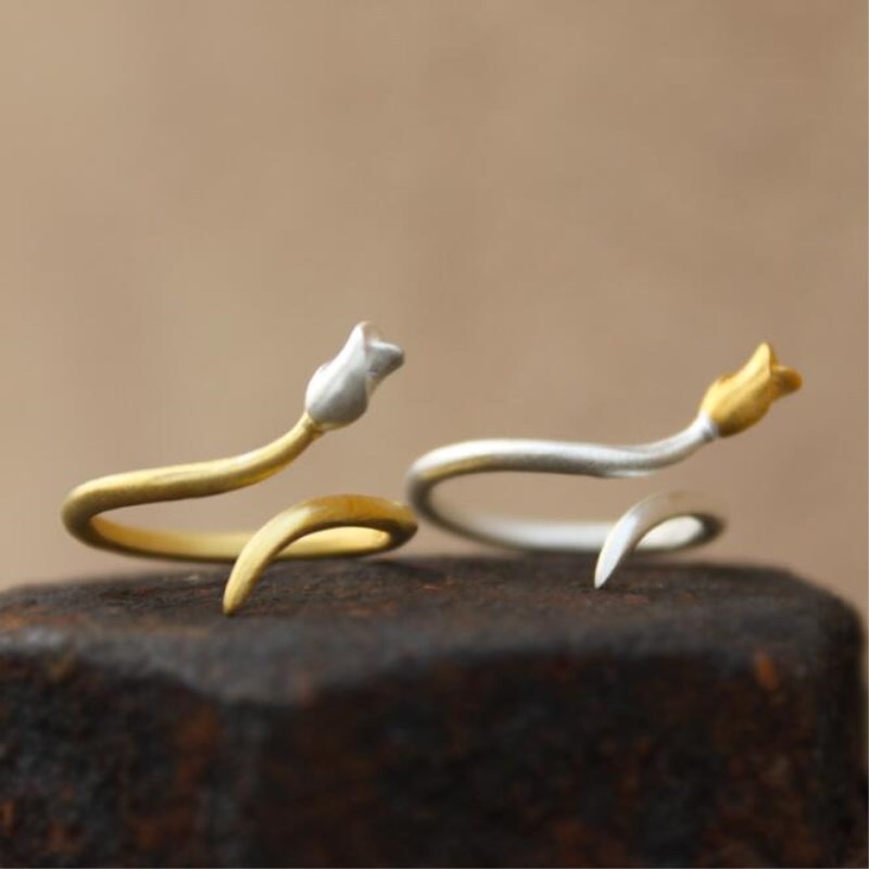 Popular New Arrival Fashion Small Fresh And Simple Roses 925 Sterling Silver Jewelry Flower Opening Rings R042