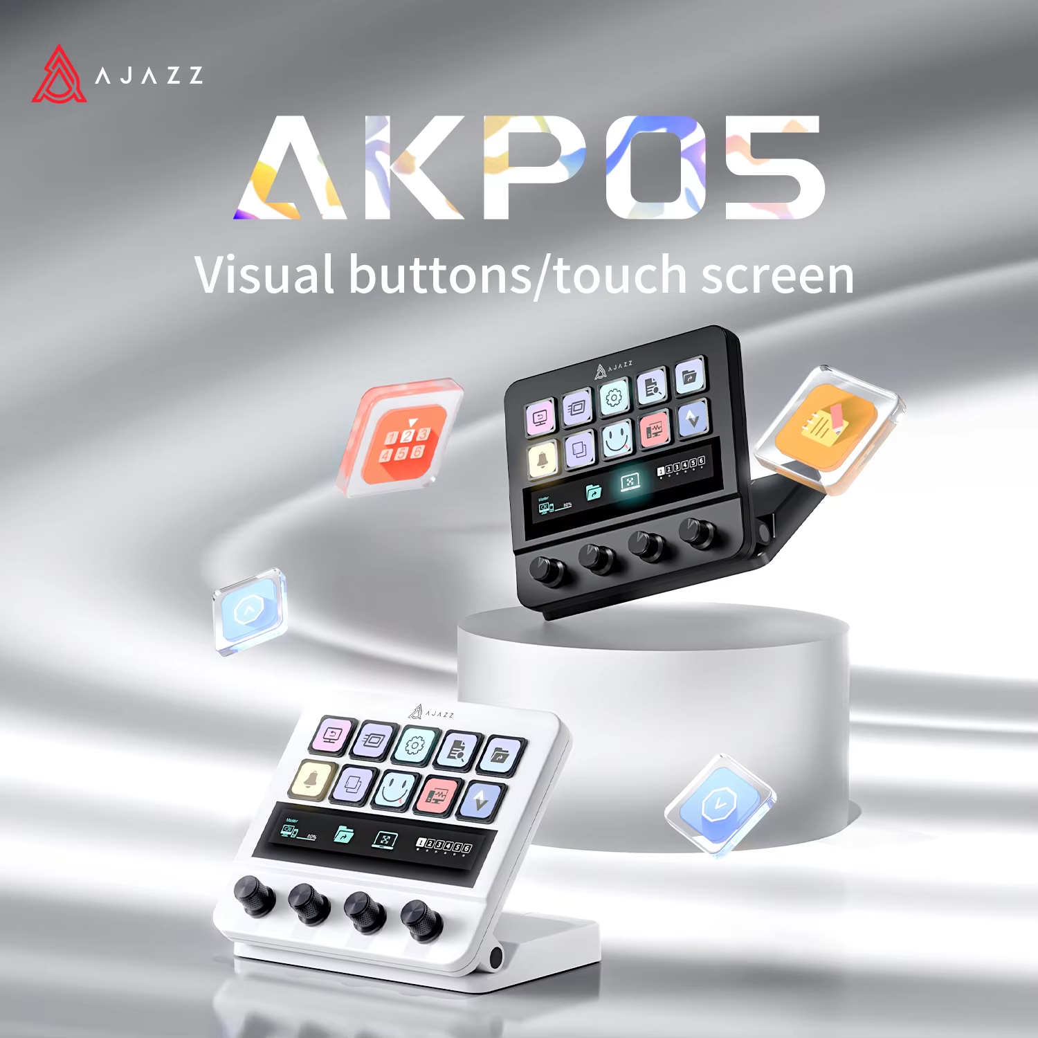 Ajazz AKP05 PRO RGB Macro Keyboard Multi-Function Desktop Assistant for Office and Gaming Easy-to-Use Multimedia Controls