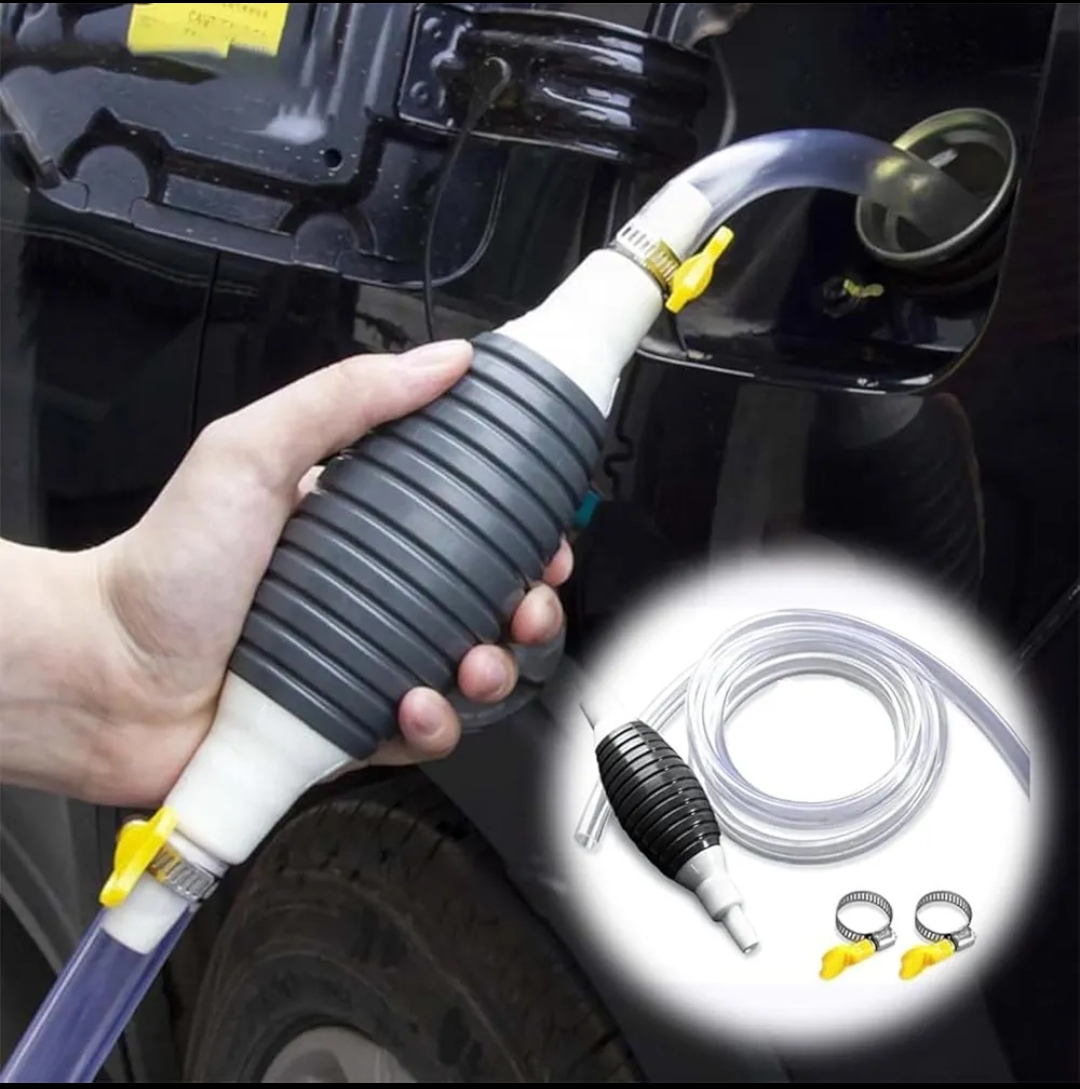 High Flow Siphon Hand Pump for Petrol Diesel Liquid, Portable Manual Fuel Transfer Pump, 2M Hose, Gasoline Siphon Pump for Water Fish Tank and More