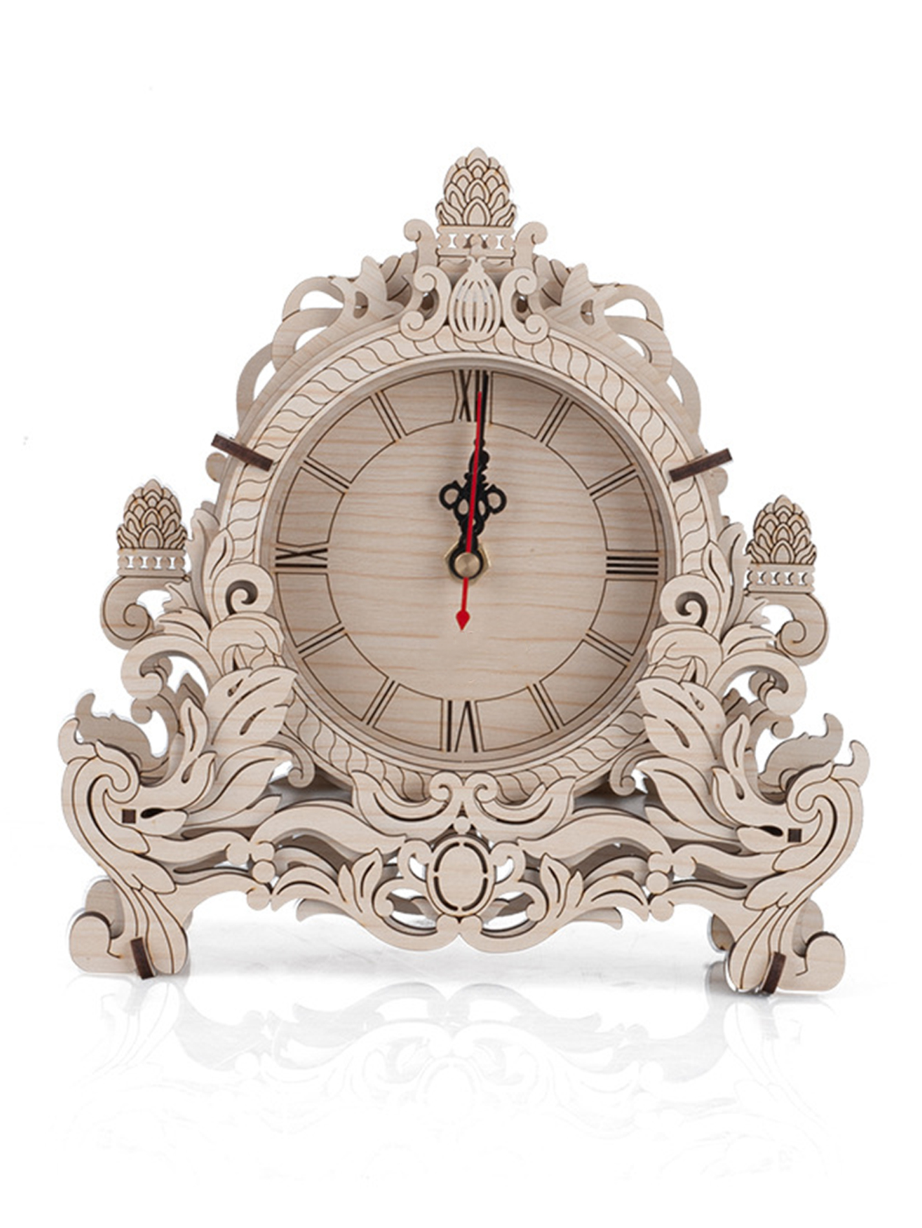 3D Wooden Puzzle Clock Model Building Kits Desktop Clock DIY Architectural Building Blocks Creative Home Decor for Family