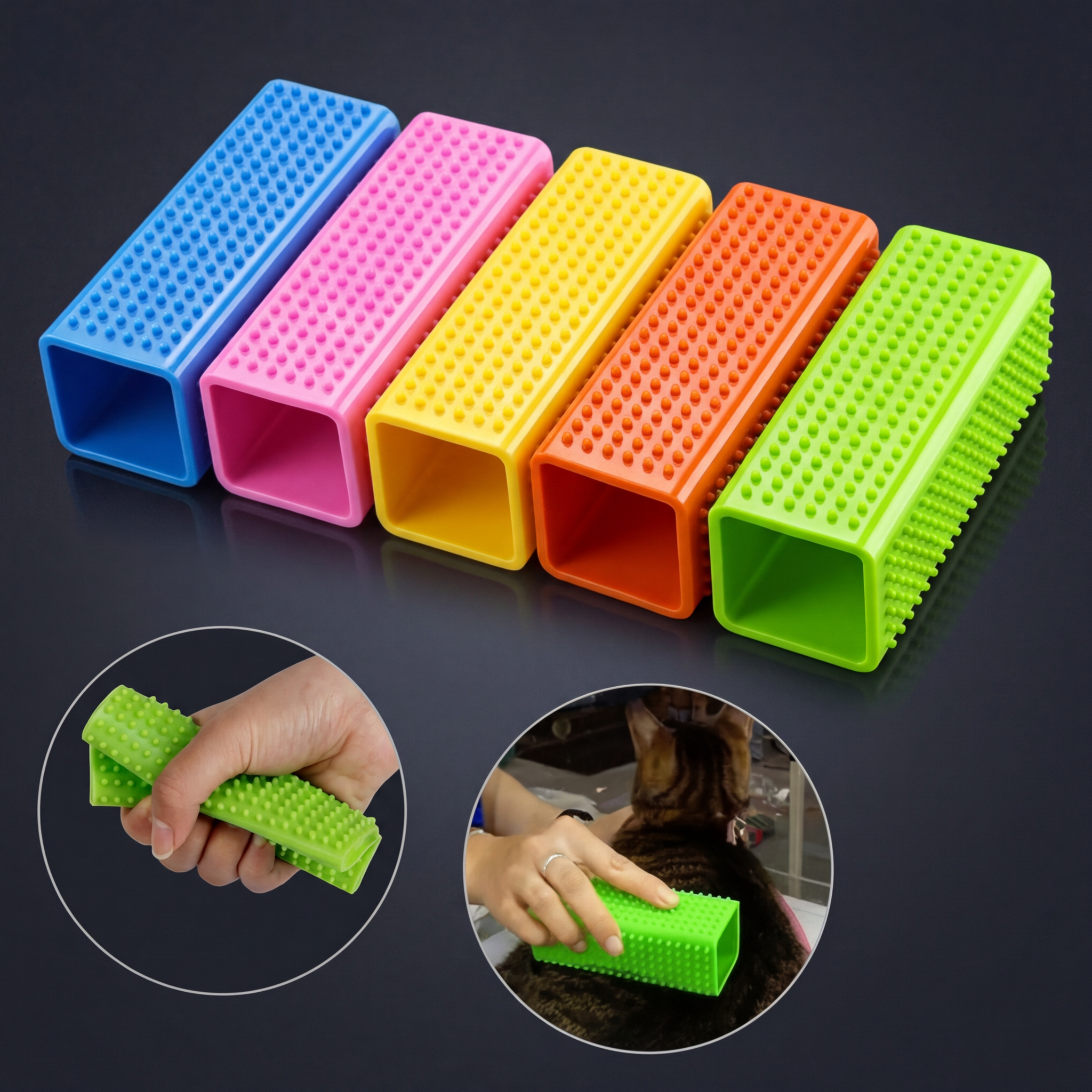 1PC Hollow Pet Hair Remover Brush Dog Cat Fur Removal for Sofa Carpet Car Seat Clothes Silicone Cleaning Tool