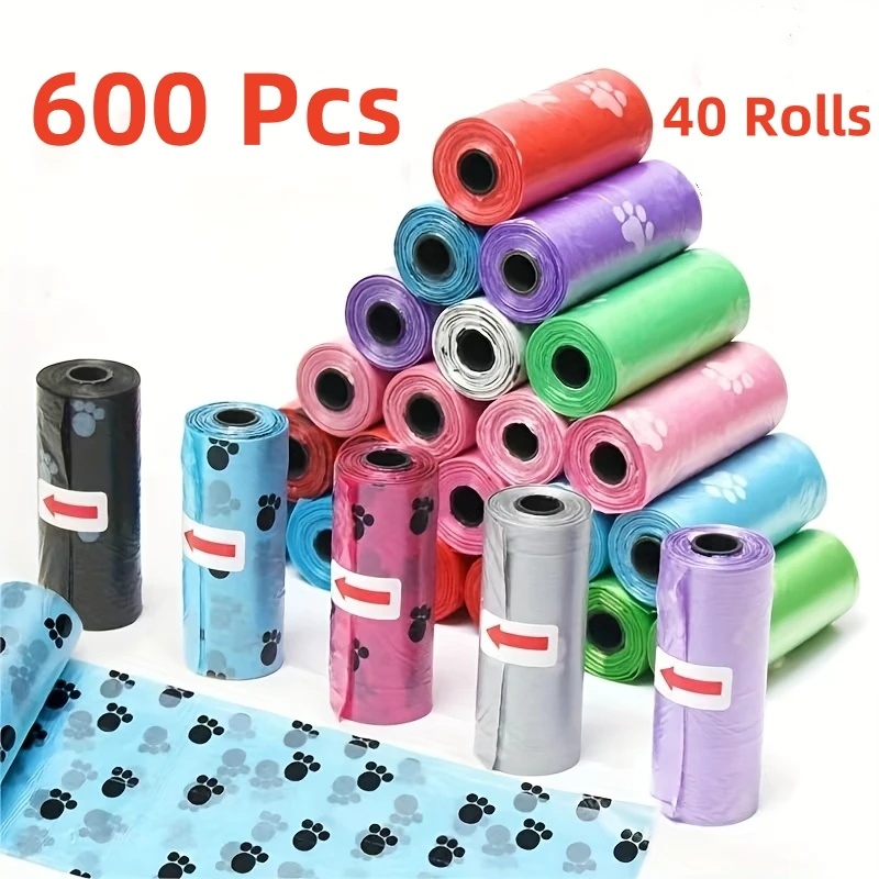 10/40Roll Dog Poop Bag Outdoor Cleaning Poop Bag Outdoor Clean Pets Supplies for Dog 15Bags/Roll Refill Garbage Bag Pet Supplies