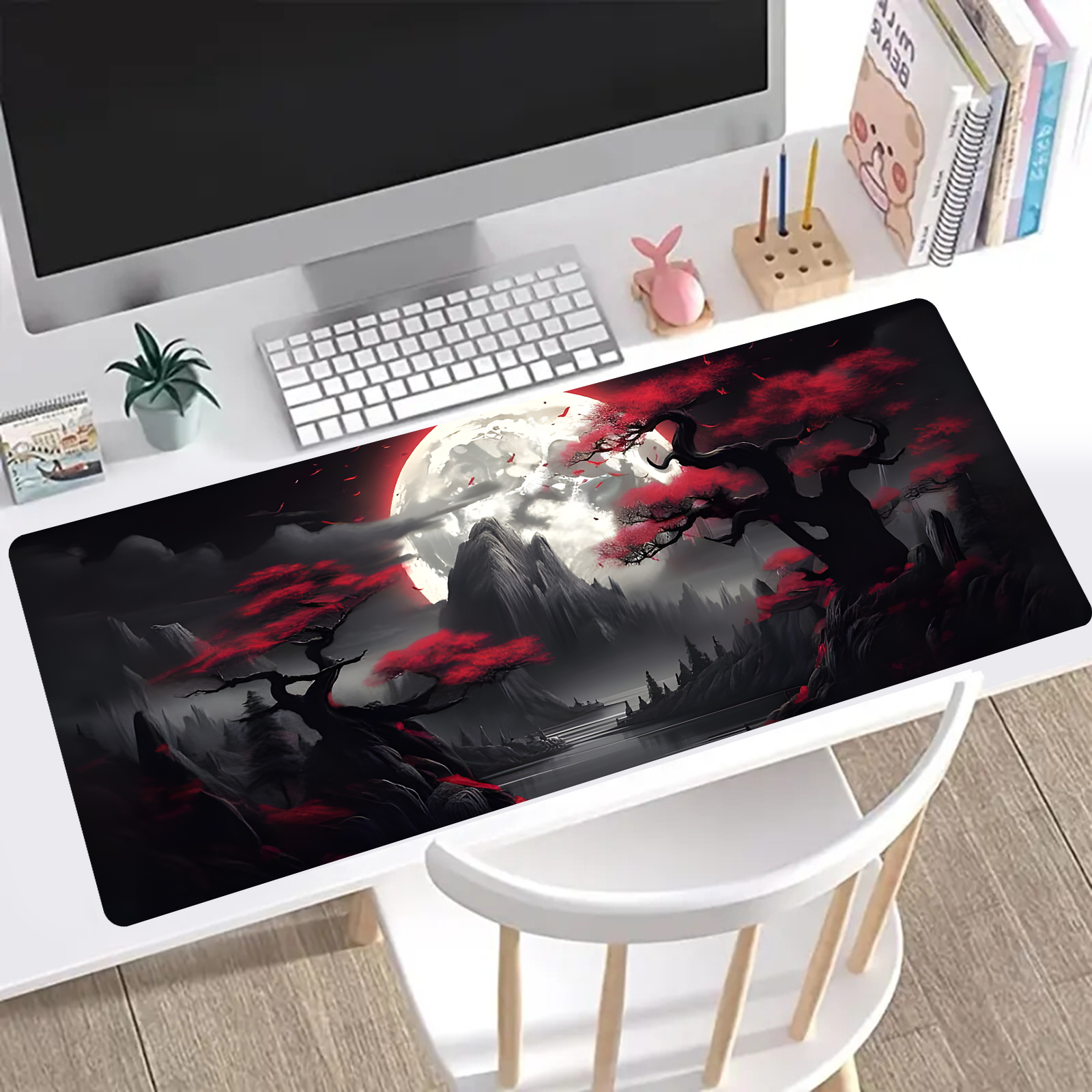 Landscape Art Extended Gaming Mouse Pad - Non-Slip Base, Large Desk Pad for Office and Home, Ideal for Desktops