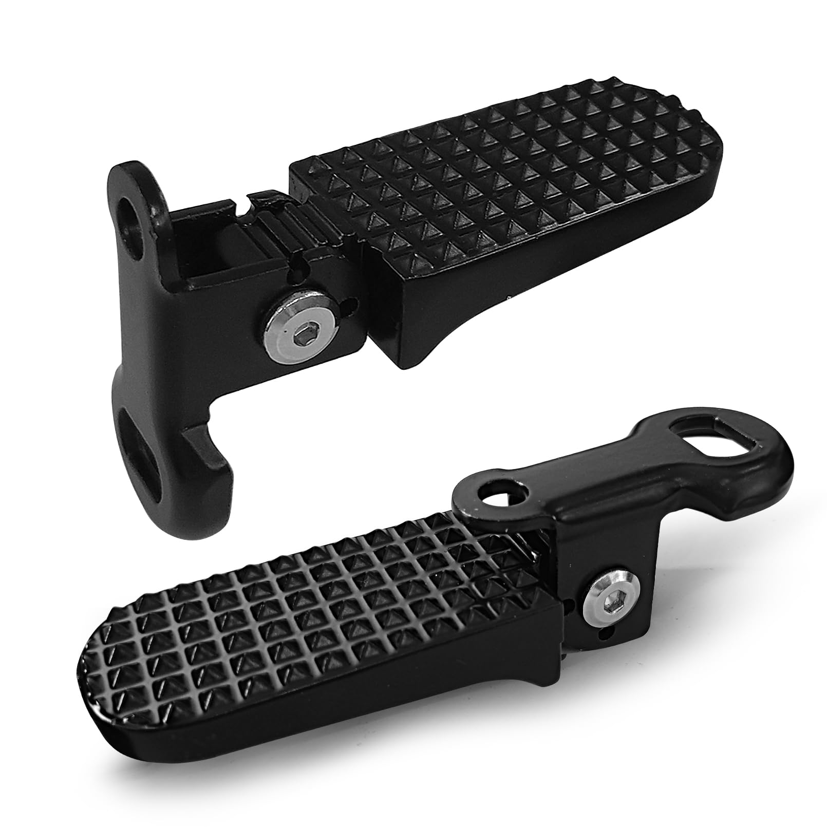 Foldable Bicycle Rear Foot Pegs Aluminum Alloy Passenger Footrests Pair with Anti Slip Surface Fits 9mm Rear Axle for Bikes