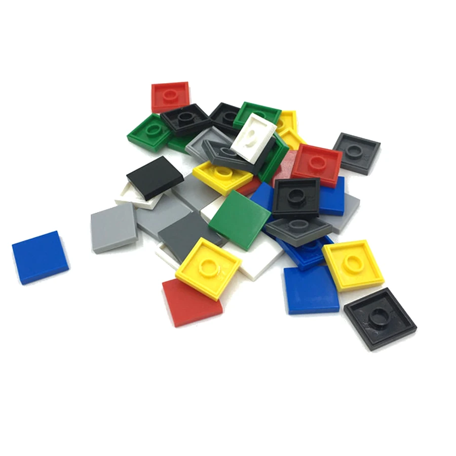 50pcs DIY Building Blocks 2*2 Figure Bricks Ceramic Tile 2x2 Educational Creative MOC Bricks 3068 Smooth Flat Tiles Toys