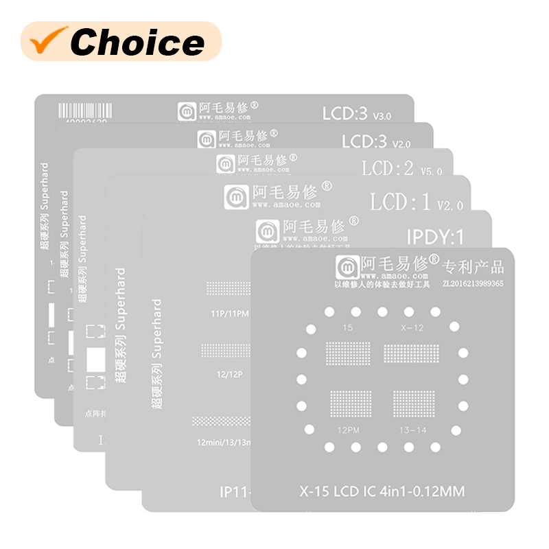 Amaoe IPDY1 BGA Reballing Stencil Template For iPhone 11 12 13 14 15 Pro Max Mini LCD Screen IC Repair Tools