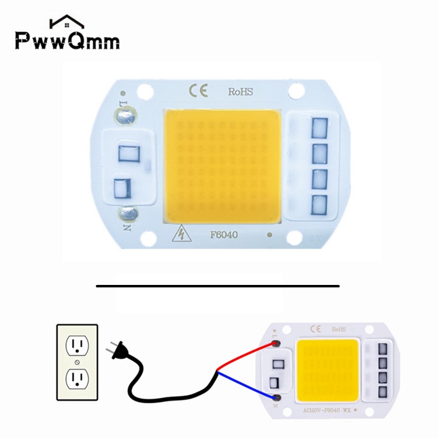COB LED Lamp 10W 20W 30W 50W AC 220V 230V 240V Smart IC No Need Driver DIY Chip LED Bulb Flood Lights Spotlight Floodlight Chip
