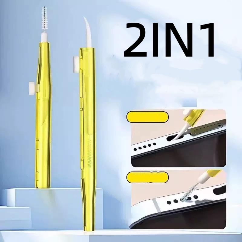 2in1 Retractable Cleaner Kit for Phone，Phone Speaker Earphone Cleaning Brush