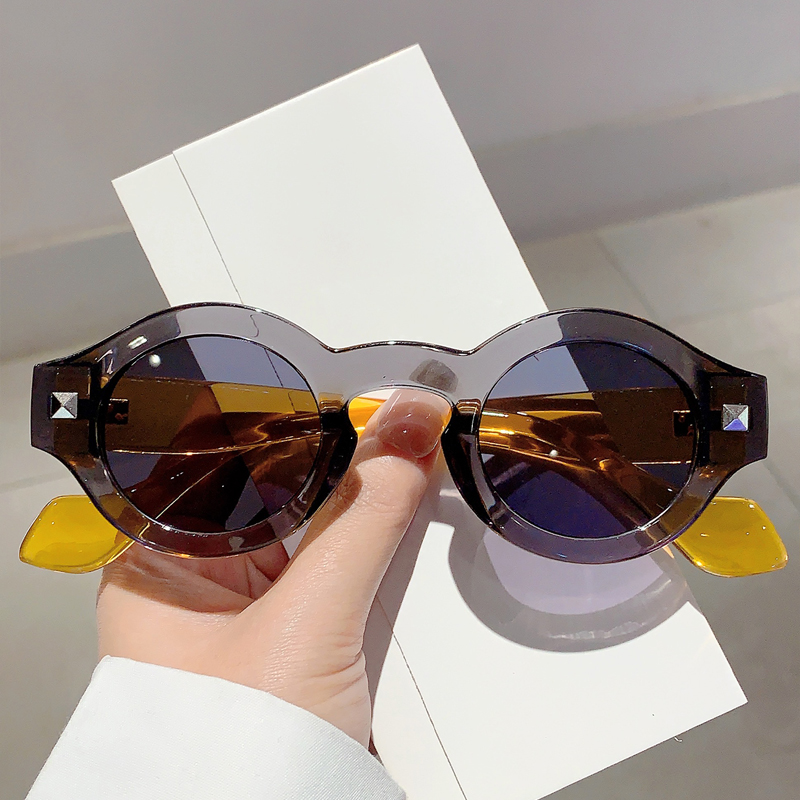 KAMMPT Vintage Round Sunglasses Women Fashion Gradient Multicolor Outdoor Shades Ins Trendy Stylish Brand Design Sun Glasses
