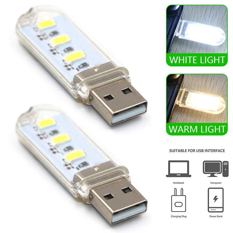 Mini LED Portable 5V 8 LED USB Lighting Computer Mobile Power Lamp Night Light