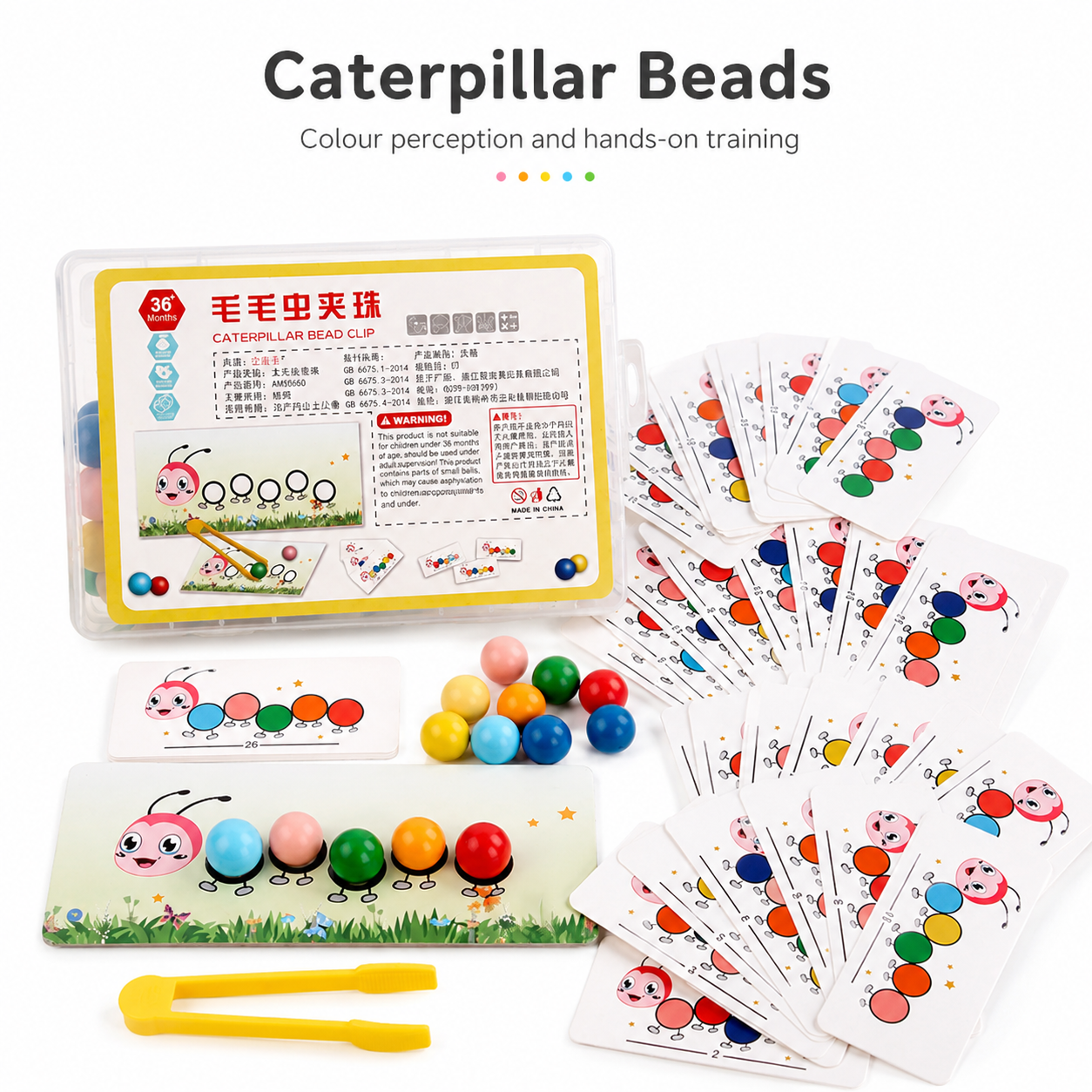 Clip Beads Toys Color Sorting Montessori Toy Educational Preschool Learning Toys Fine Motor Skill Toy For Preschool Kids