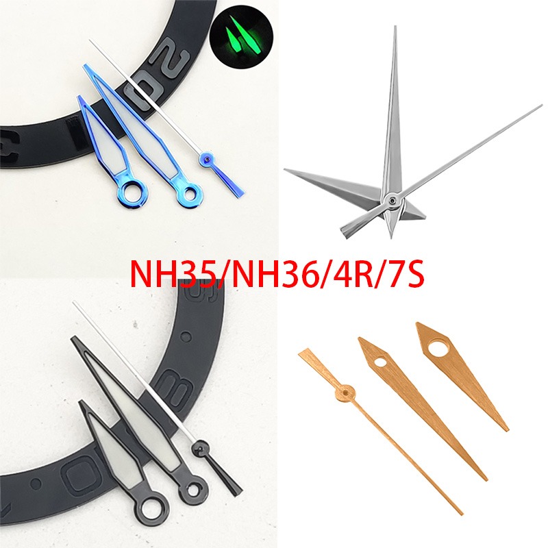 NH35 Watch Hands Green Luminous Pointer Replacement Accessory Parts For NH35/NH36/7S26/7S36/4R35/4R36 Automatic Movement