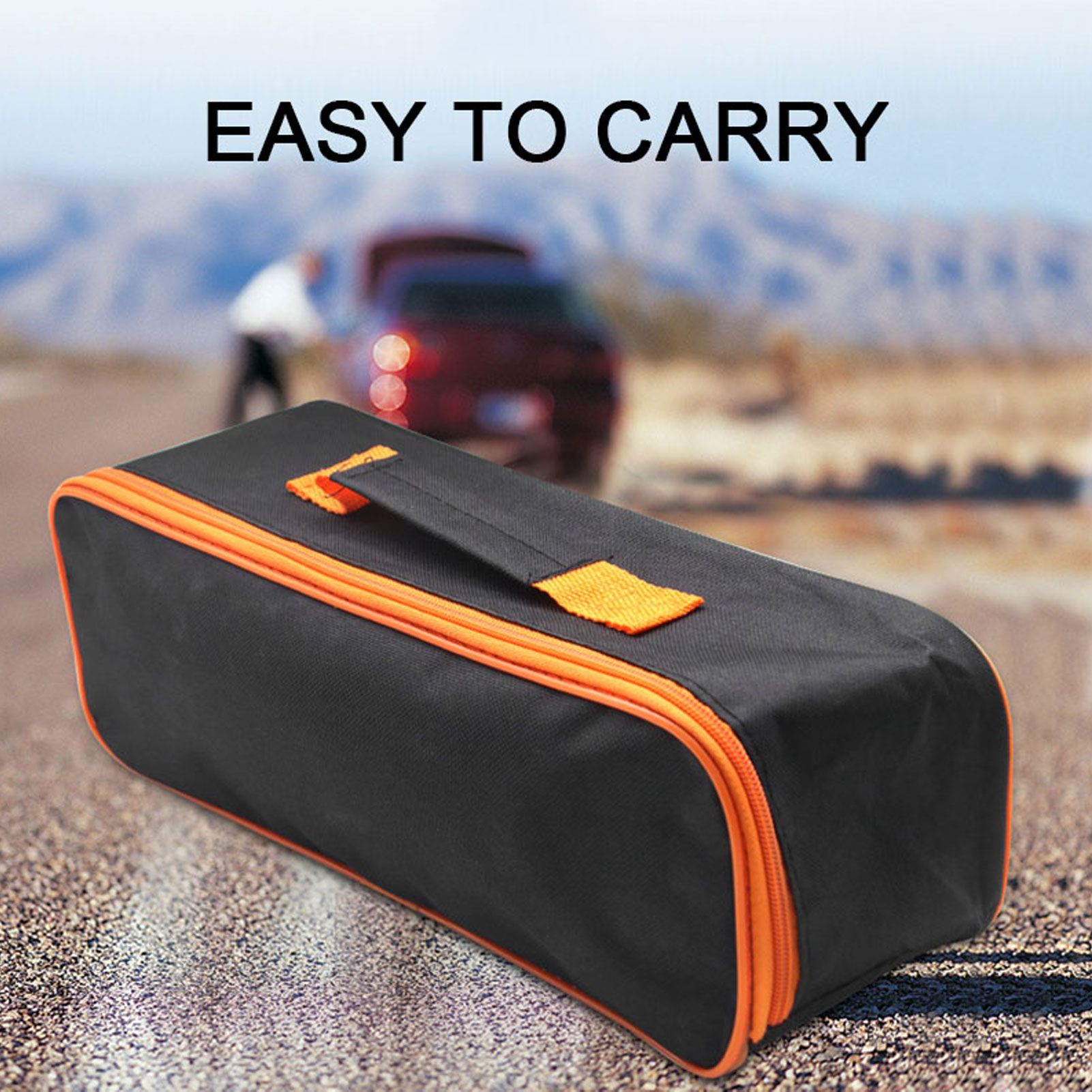 Tools Bag with Closure Zipper Handle Portable Oxford Cloth Storage Bag for Electricians Car Vacuum Cleaner Tools