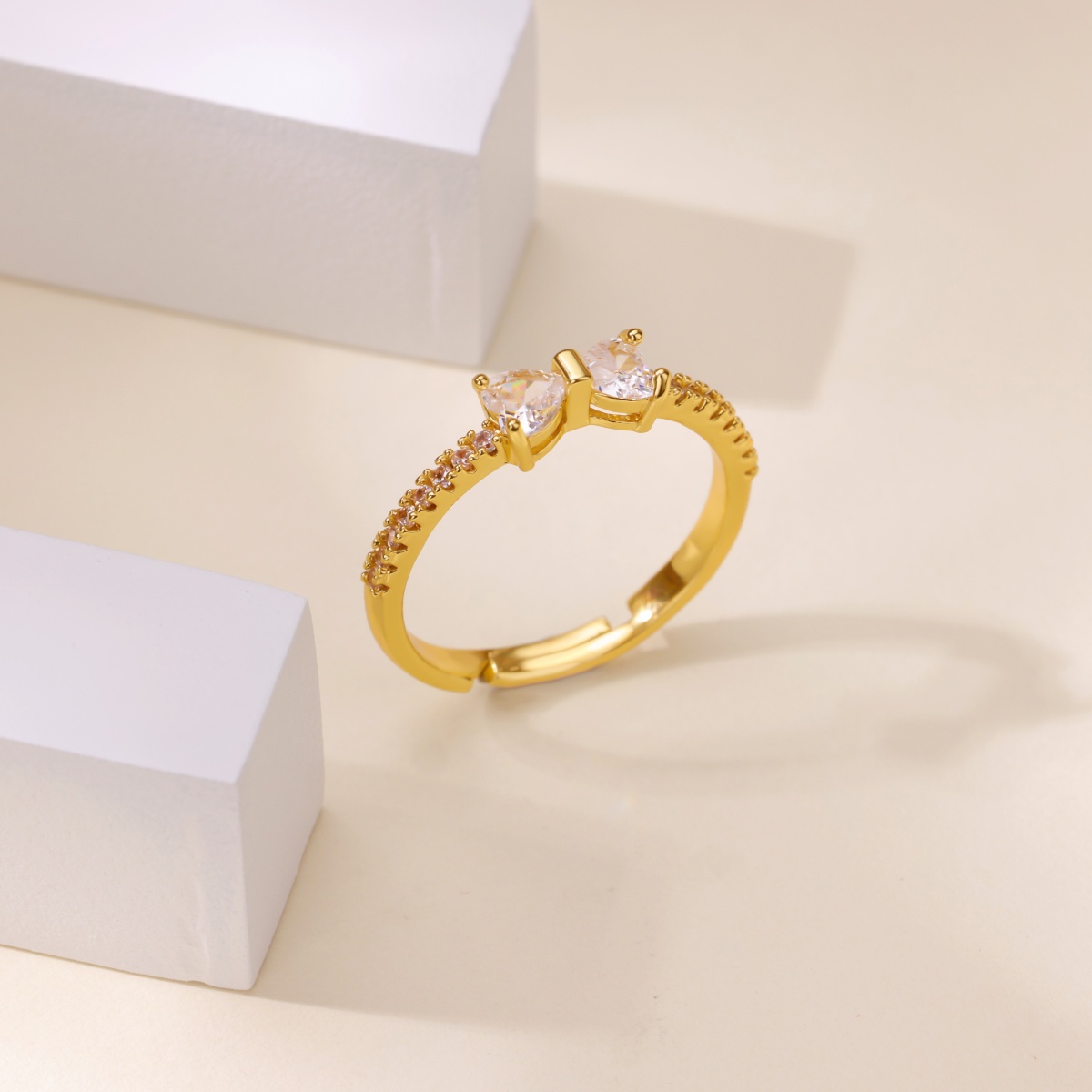 Cute Zircon Bowknot Rings For Women Men Gold Color Stainless Steel Ring Female Wedding Engagement Jewelry Romantic Gifts