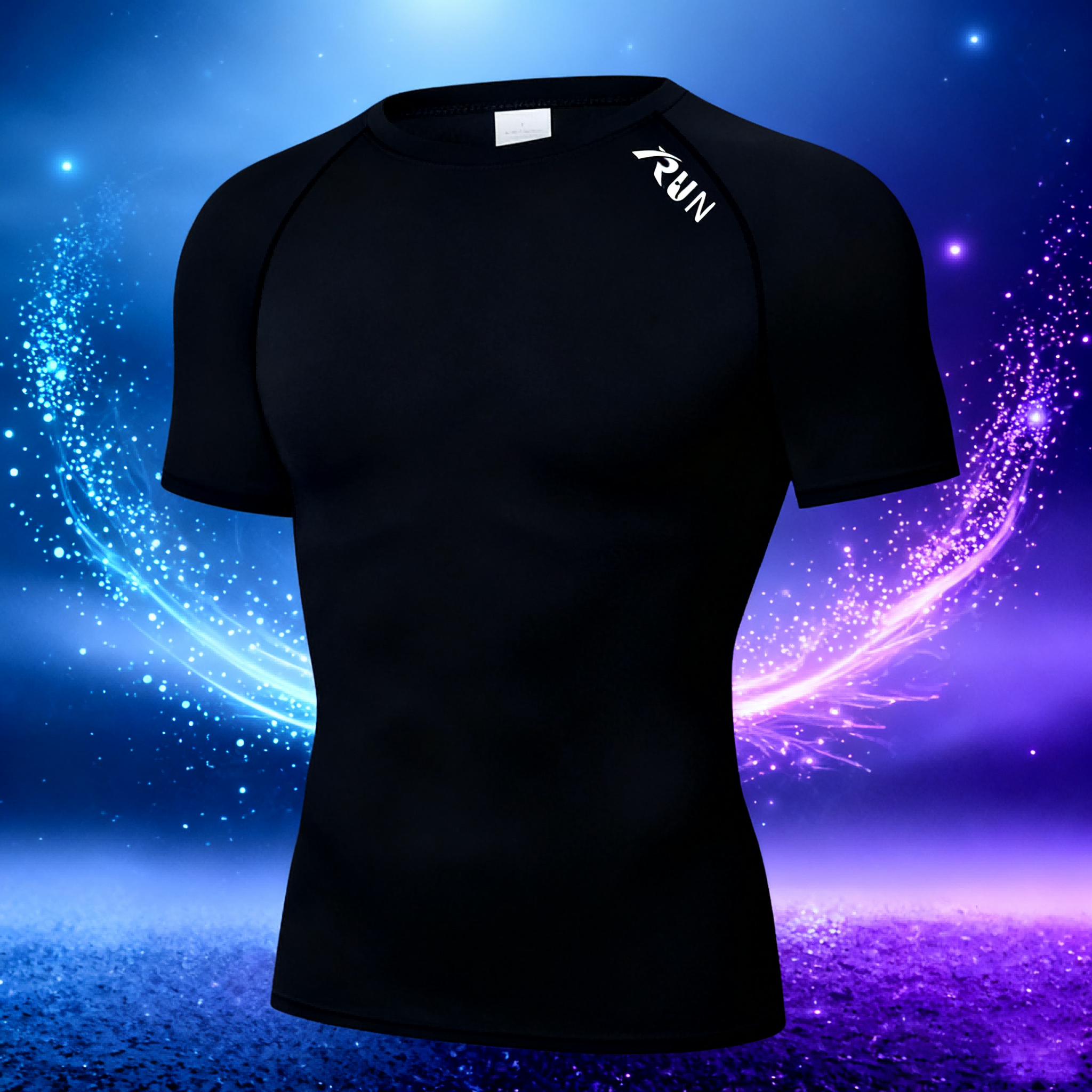 Men's Quick Dry Compression Elastic T-Shirt Gym Running Training Slim Fit Athletic Sportswear Workout Top