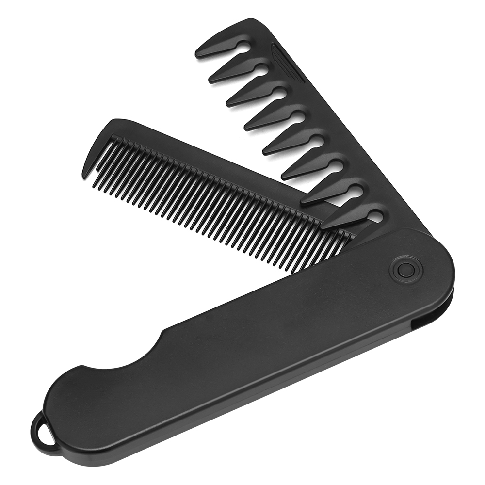 2-in-1 Foldable Comb Men Oil Head Comb Hairdresser Beard Comb Wide Tooth Portable Hair Brush Hair Salon Styling Tools