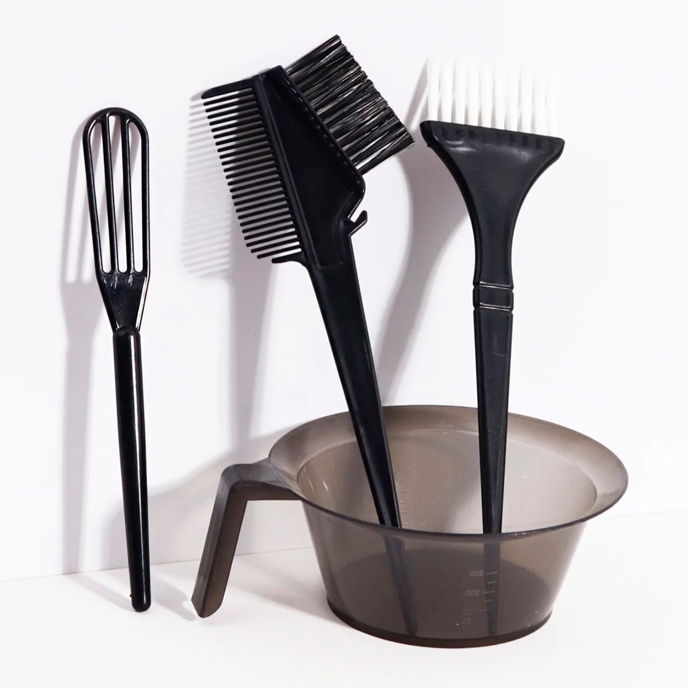 4pcs hair dye tool set, brushes, stirrers, and mixing bowls, hair design color matching accessories,Special for real hair