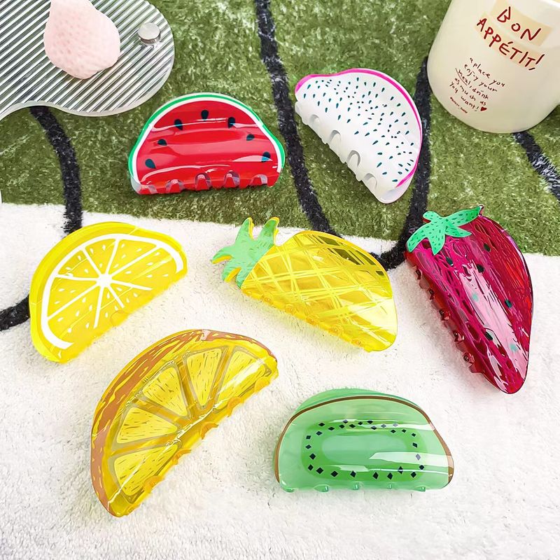 1pc Fruit based acrylic creative accessory, hair at back of the head, high-end Korean version shark clip
