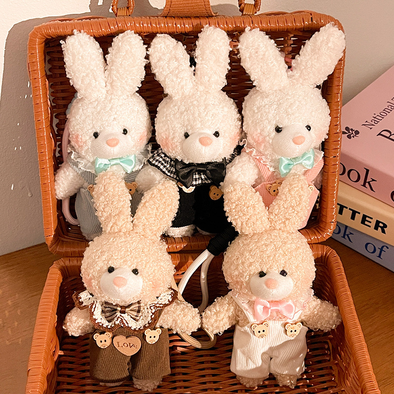 Cute Teddy Bear Plush Toy Mora Rabbit Doll Painter Doll Teddy Bear Doll Clothes Bag Pendant Children's Female Birthday Gift pen gpt