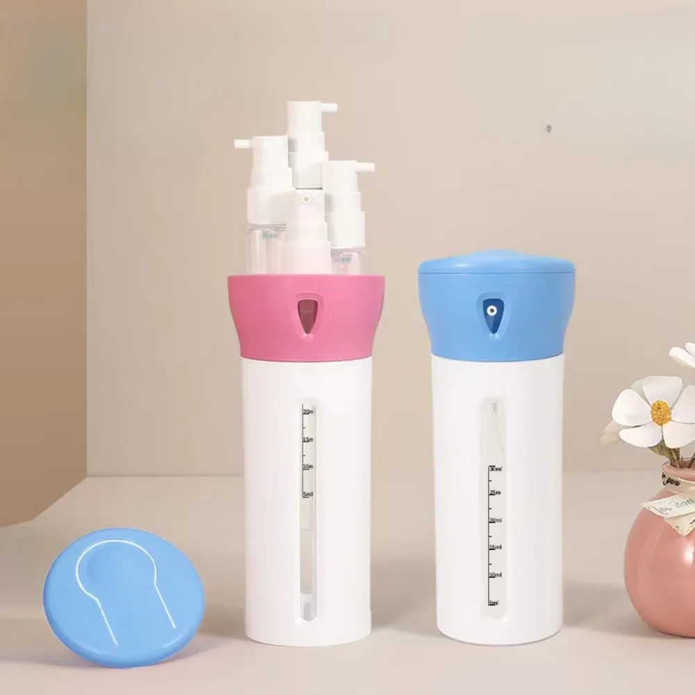 4 in 1 40ml Portable Travel Liquid Dispenser Bottle Empty Sub-bottle Press Container Bottles Perfume Shampoo Conditioner Lotion