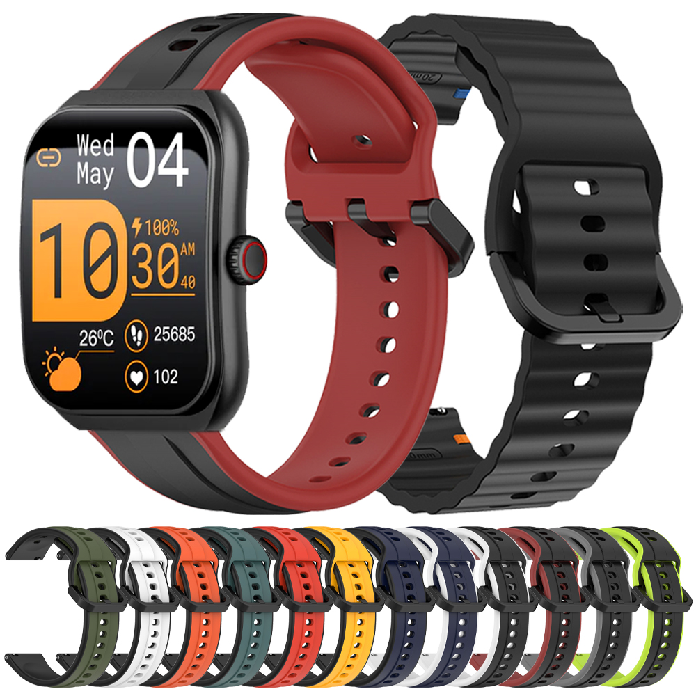 22mm 20mm Silicone Soft Strap For COLMI P86 Smartwatch Replace Bands For COLMI M42 V76 V68 C81 P82 P76 i28 Ultra Sports Bracelet