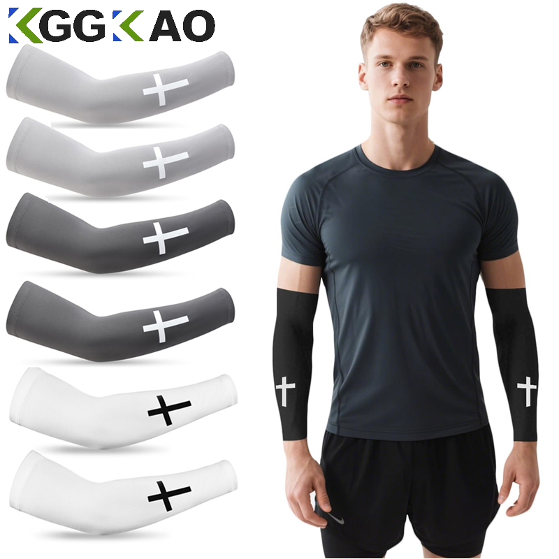 1Pair UV Cooling Arm Sleeves Sun Protection Men Women Arm Sleeves for Sports Cycling Working Football Baseball Volleyball