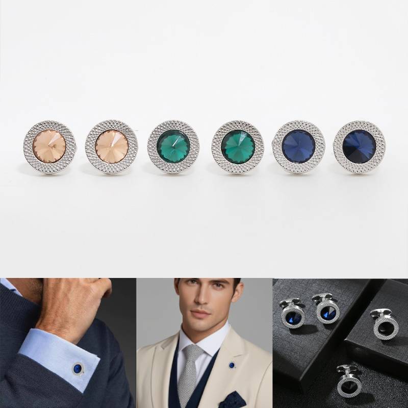 1Pc Stylish French Round Cufflinks Fashion Cufflinks Set For Men Women Tuxedo Shirt Studs Fits Business Wedding Party