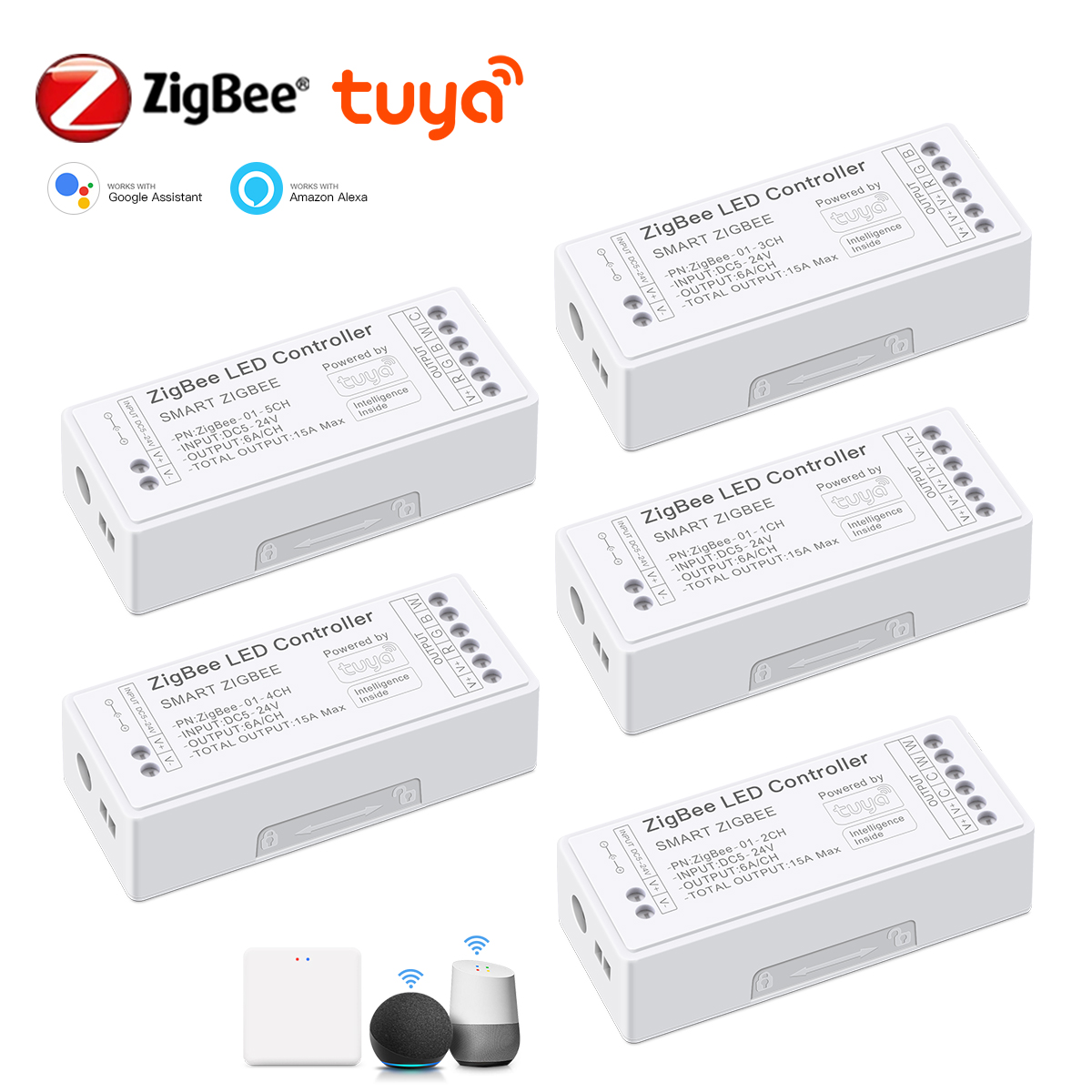 Dimmable Zigbee Wifi Switch CCT RGBW RGB Controller With Tuya Gateway HueBridge SmartThings Bridge for COB LED Strip Neon Light lightify