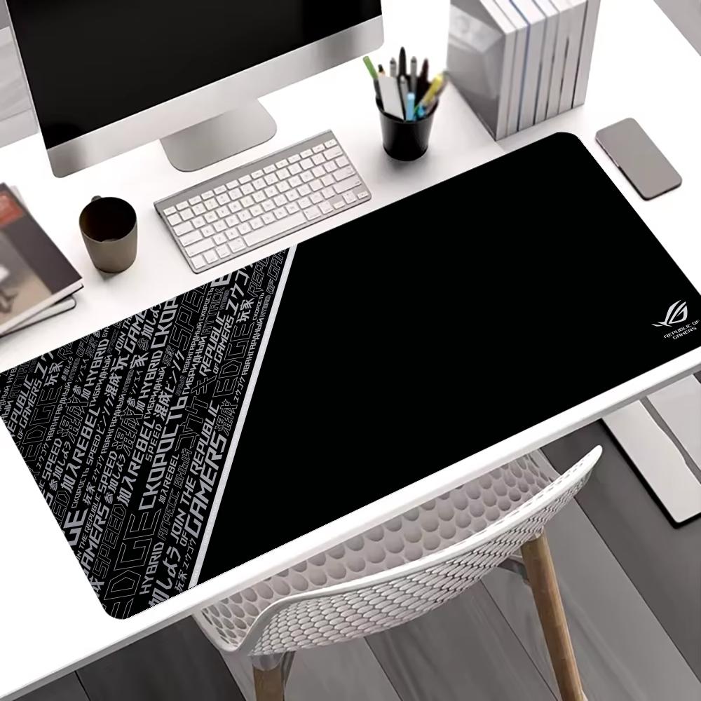 Cool Black Rog Mouse Pad XXL Large Gaming Gamer Keyboard Non-slip Seamed Edge Mousepads Laptop Tablet Mat Mini PC Playmat