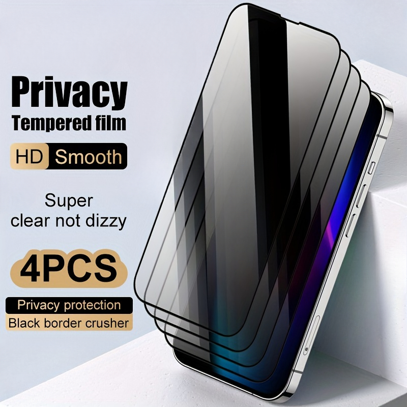 4PCS Anti Spy Screen Protector For iPhone 17 16 15 Pro 14 13 12 11 Pro Max 14 Plus Privacy Ceramic Film For iPhone 17e 16e Air