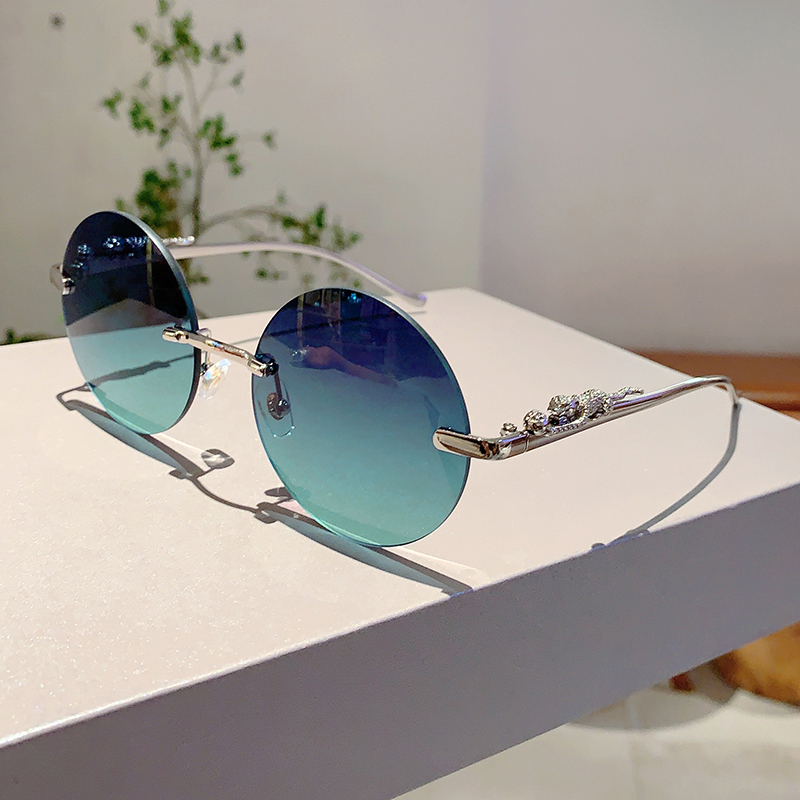 KAMMPT Vintage Round Sunglasses Men 2025 New Fashion Rimless Double Bridge Shades Women Retro Trendy Brand Design Sun Glasses