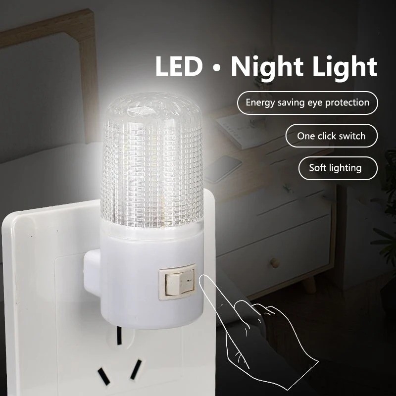 Wall Plug-in LED Night Light Auto Sensor Bedside Lamp For Bedroom Kid's Room Hallway Corridor Stairs EU/US 110V 220V Mini Cute