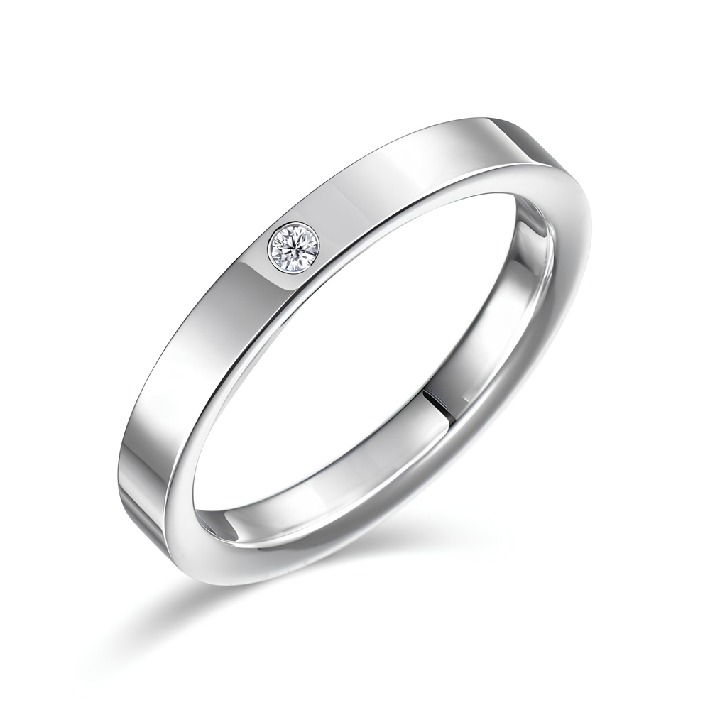 2025 Minimalist AAA+ Cubic Zirconia Finger Rings For Women New Simple Style 2mm Stainless Steel Promise Jewelry