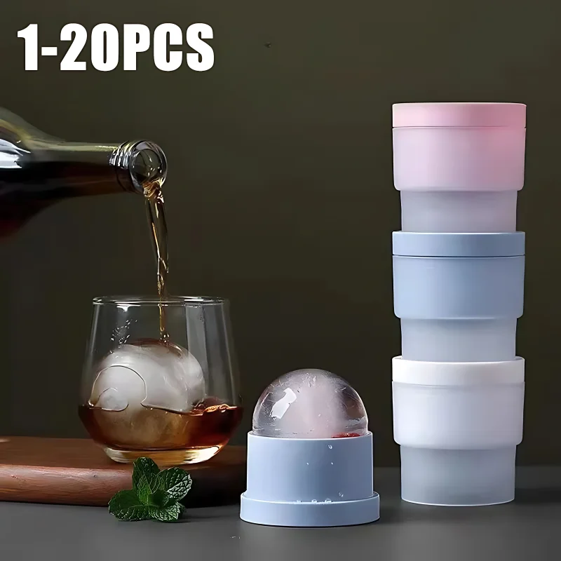 Sphere Round Ice Ball Maker Easy Release Silicone Ice Cube Mold For Whiskey