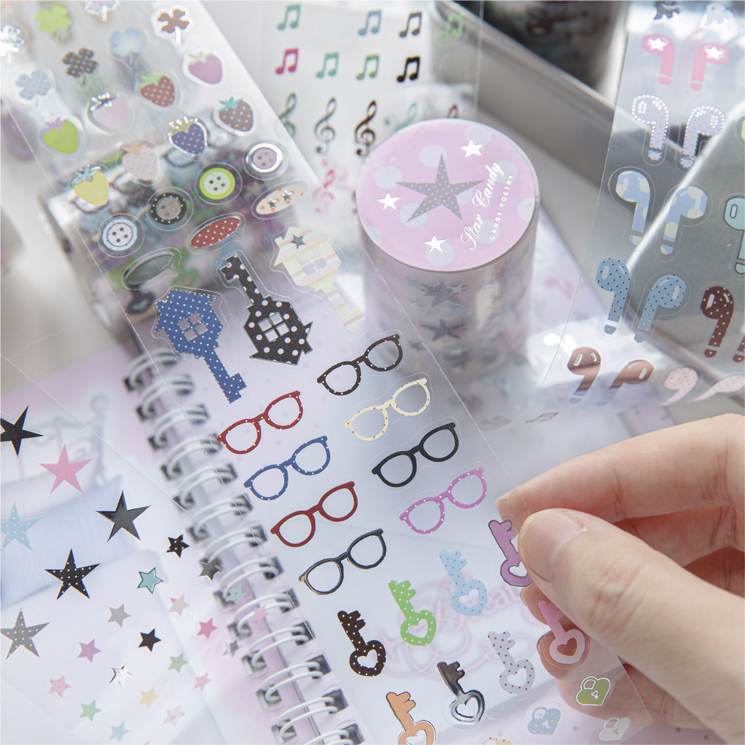 50mm * 2m Nuonuo Diary Series Kawaii Ins Fine Life Small Item Die Cutting Tape DIY Diary Scrapbook Aesthetic Tape